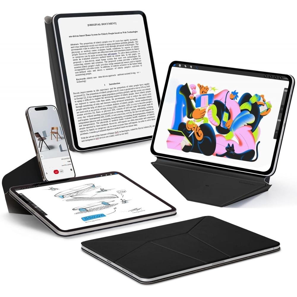 Динамический чехол-книжка Moft для iPad Pro 11 дюймов M5 M4 2025 2024 Цвет: Jet Black