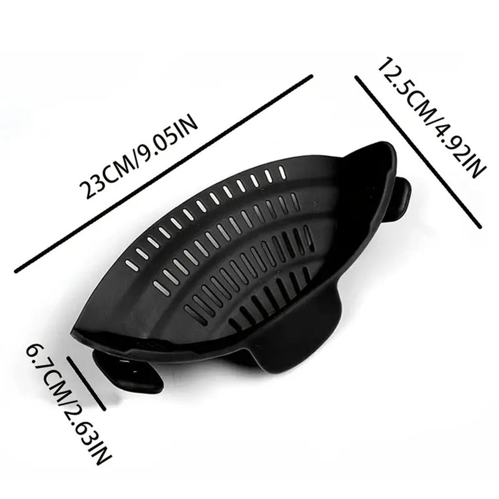 Adjustable Silicone Clip On Pan Pot Strainer Anti Spill Pasta Pot Strainer Food Grade Fruit Colander for Pasta Fruit Vegetable