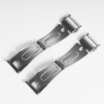 1PC 18MM 18MM 20MM Acero Inoxidable Cierre de Botón Doble para Correa de Reloj Banda Despliegue Hebilla Plegable