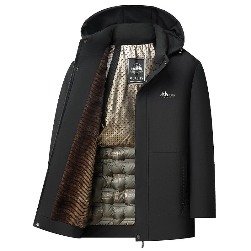Men's Winter Warm Quilted Hooded Jackets Outdoor Windproof Padded Coat Thick Parka Jacket for Men Waterproof Windbreaker Insulated Jackets with Hood