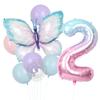 8 Stück Schmetterling Geburtstagsballon 40 Zoll Sternenhimmel Farbverlauf Zahlenballon Babyparty Heliumballon Geburtstagsfeier Deko Globo