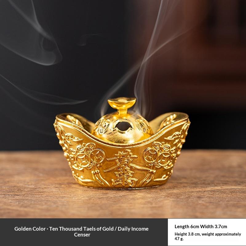 

1PCS Buddhist Utensils Incense Burner Incense Censer Alloy Sandalwood House Furnishings Home Office Decoration золотой
