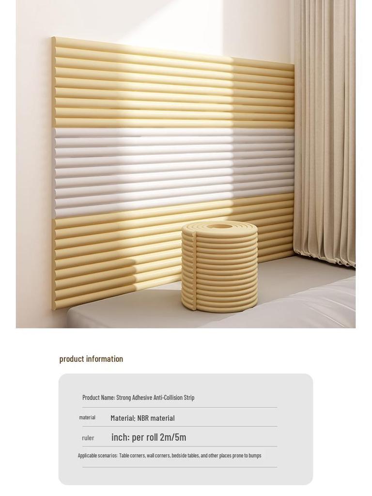 Thickened Baby Soft Foam Anti-Collision Wall Corner and Bedside Protector Strip