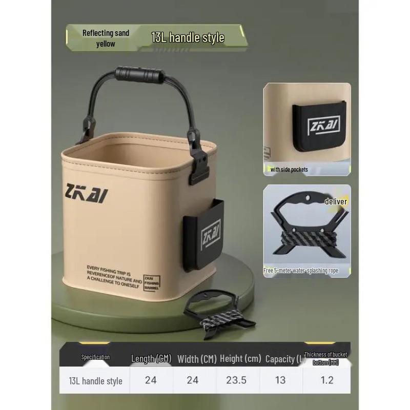 Foldable Hand-held Fishing Bucket & Live Fish Container