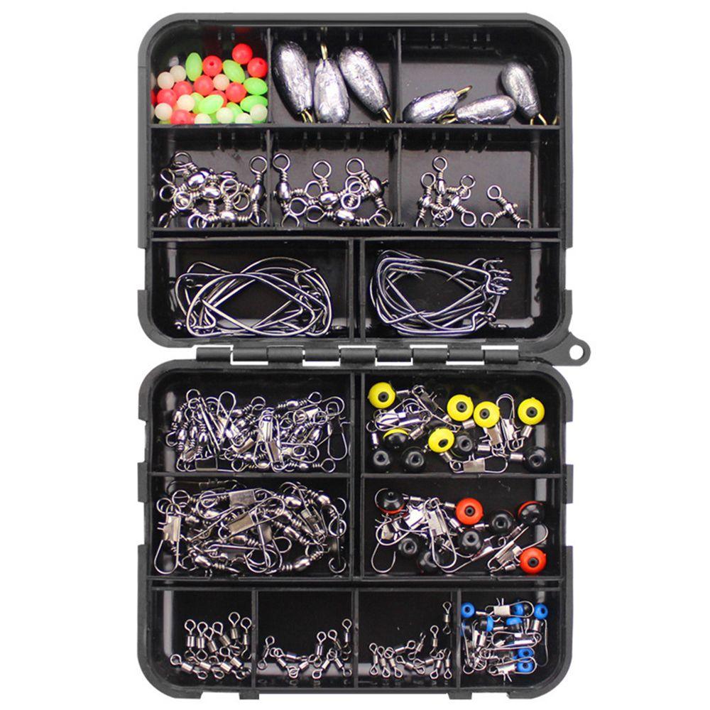 Snaps Outdoor Hooks Sinker Swivels Bead Fishing Tackle Boxes Tackle 160pcs Kit Fishing Tool