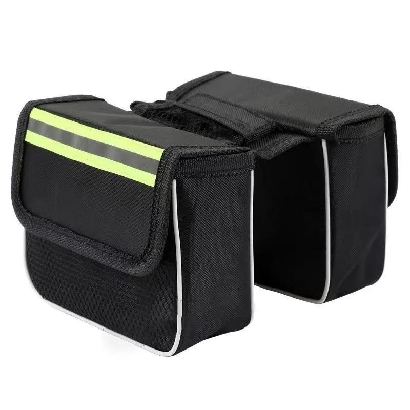 Road Mountain Bike Front Frame Bag Bicycle Handlebar Bag Outdoor Cycling Travel Hiking Bike Front Bag With Reflective Strip