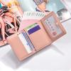 PU Leather Candy Color Fashion Women Coin Purse Solid Color Vintage Short Wallet Heart Hasp Ladies Girls Card Holder Clutch Bag