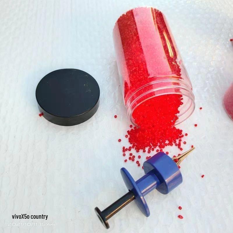 Red Worm Fishing Bait Bucket with Rubber Bands and Quick Clip Binder