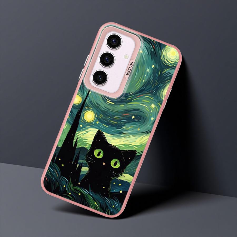 Van Gogh Art Cat Case for Samsung Galaxy A53 A35 A73 A71 A55 A72 A52 A54 A51 A56 A26 A36 Soft Shell