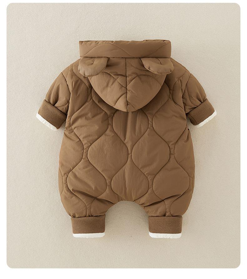 Class A Baby Autumn & Winter Quilted Jumpsuit - Warm Cotton-Padded Newborn Crawling Suit