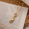 Aogou Gold-Plated Zircon Princess Necklace - Women's Exquisite Fairy Tale-Inspired Cute Collarbone Chain.