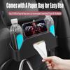 1 Stück Auto Innenaufbewahrung Auto Taschentuchbox Halter mit 2 Getränkehaltern Kopfstützenhaken Autozubehör