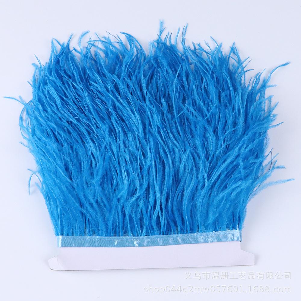 8-10Cm Ostrich Trim Khaki Feather Ribbon Fringe For Sewing High Quality Plumas Crafts Costumes Party Decoration