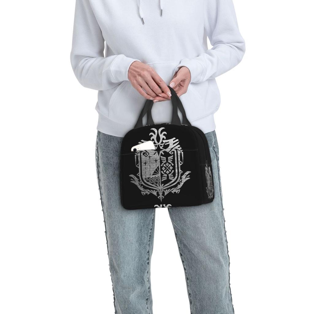 Monster Hunter World Insulated Lunch Bag for Women Kids Portable Food Boxes Thermal Lunch Box Tote