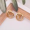 Geometric Twisted Metal Tube Women's Stud Earrings
