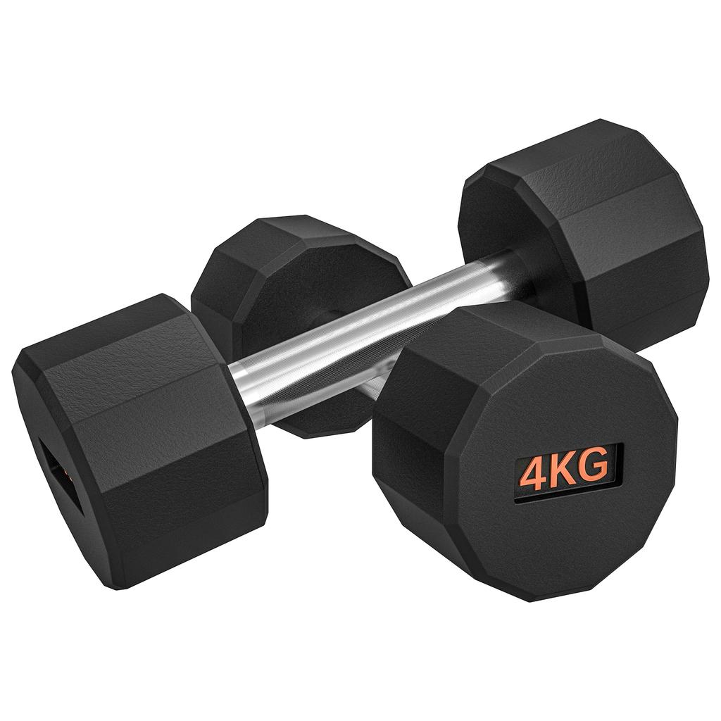 Dumbbells Weights Set With 12 Sided Shape And Non Slip Grip For Men Women Home Gym Workout 2 X 4kg