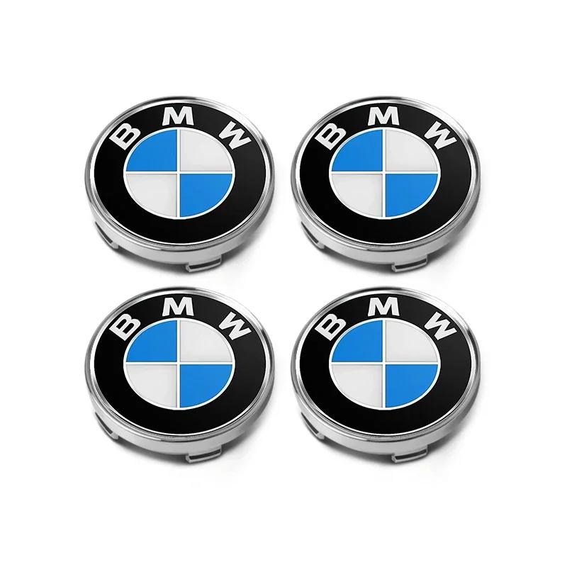 4 Stück 60-mm-Radnabenaufkleber, 56/60-mm-Radnabenkappen, Auto-Dekorationszubehör für BMW M E30 E34 E36 E39