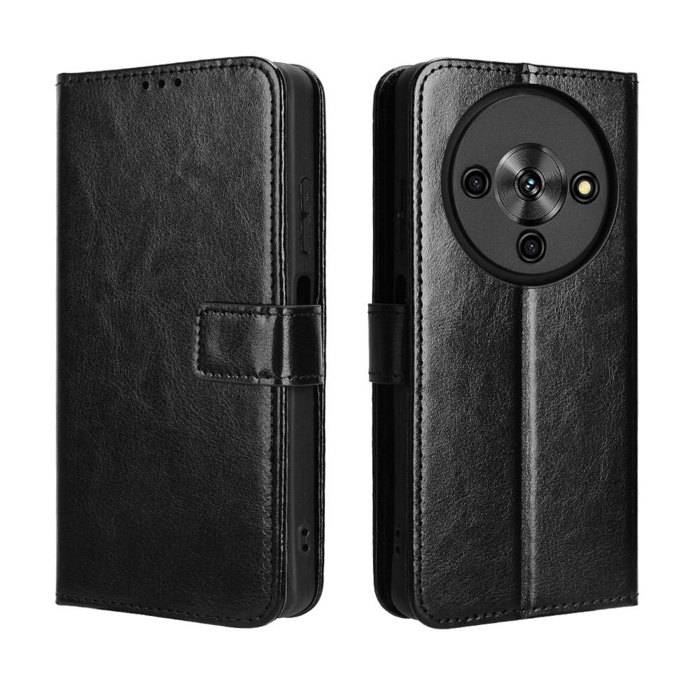 For ZTE Blade A76 5G PU Leather Case with Strap Crazy Horse Texture Phone Wallet Cover