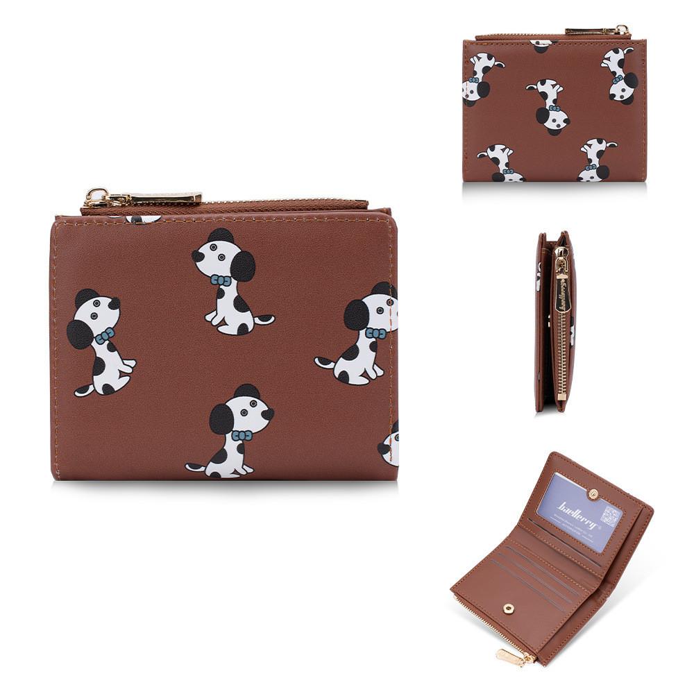 Dog Print Wallet For Women With Rfid Blocking And Zipper Pocket For Daily Use