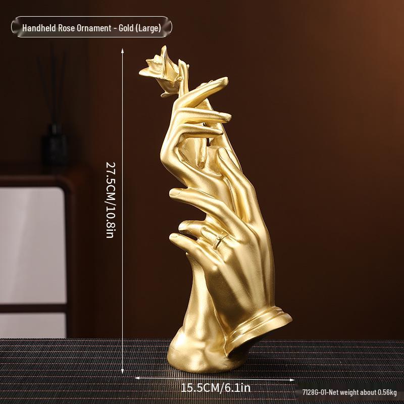 Golden Light Luxury Resin Handicrafts Collection: Ornaments for Office, Living Room, Wine & TV Cabinets