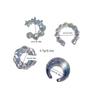 4pcs Set Fashion Simple Transparent Phantom Color C-shaped Circle No Ear Holes Clip Earrings for Women Fake Piercing Jewelry Set