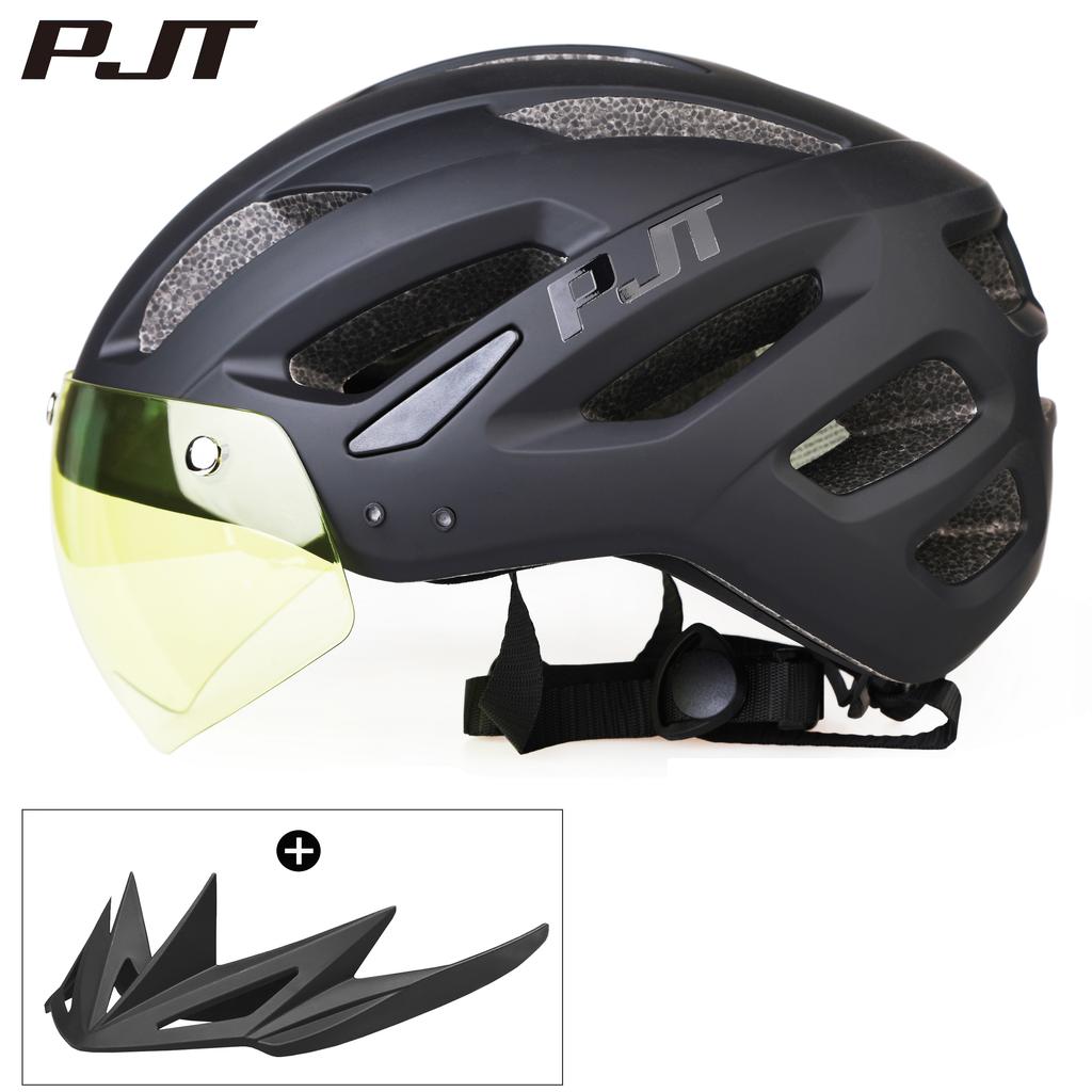 Kask Rowerowy Pjt Z Goglami Przeciwsłonecznymi Męski Daszek Przeciwsłoneczny Kask Rowerowy Okulary Przeciwsłoneczne Kask Rowerowy Szosowy Mtb Kask Rowerowy Sportowy Z Goglami E-Bike