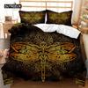 Bohemian Duvet Cover Set 3D Golden Sun and Moon Bedding Set for Kids Teens Adults Double Queen King Size Polyester Qulit Cover