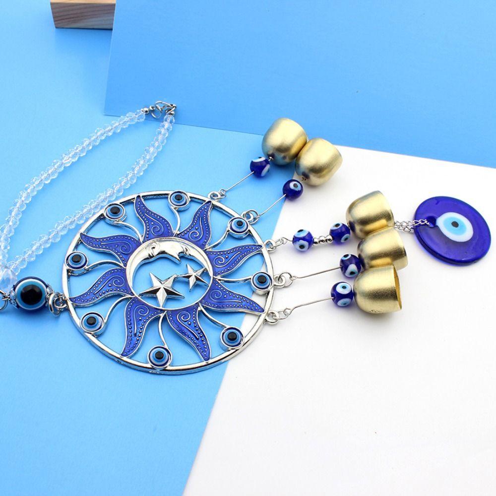 Retro Devil's Eye Blue Wind Chimes Lucky Charm Antique Style Garden Yard Decoration Blue Hanging Ornament Car Hanging Ornament