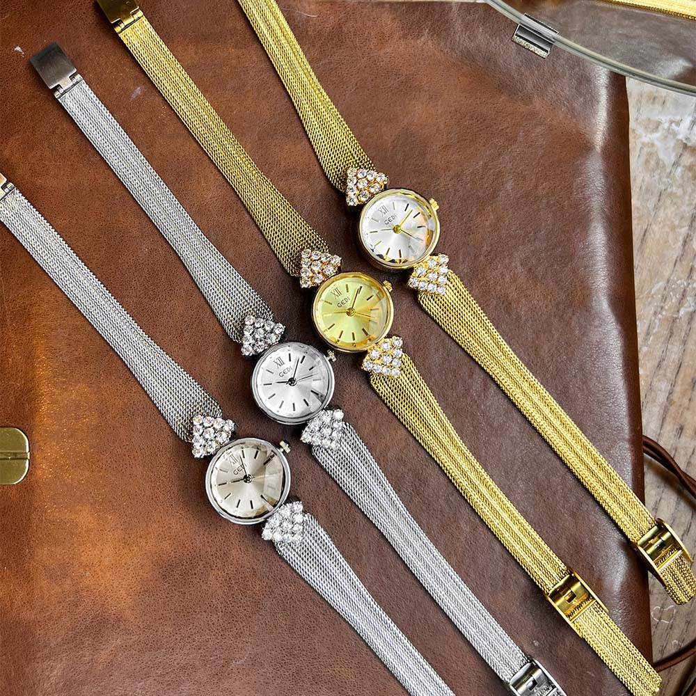 GEDI New Vintage Women's Watch Light Luxury Diamond Dress Women Watches Elegant Temperament Woman Wristwatch