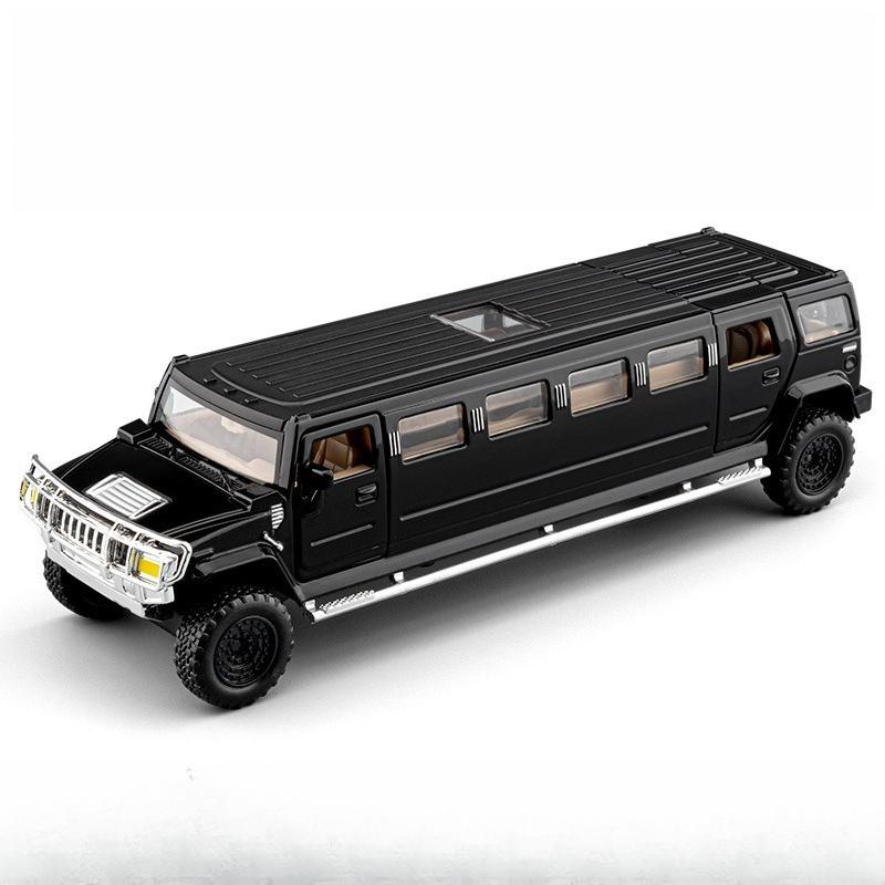 1:32 Lengthened Car Simulation Alloy Car Model Sound and Light Pull Back Toy Car Ornament Wholesale