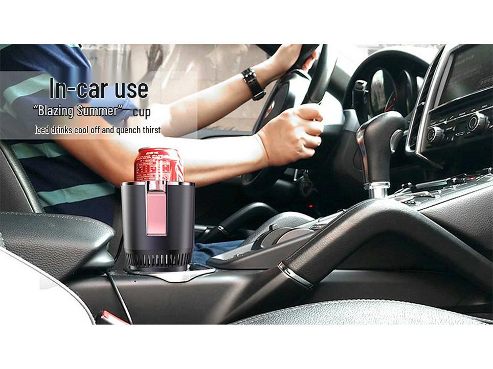 Portable Car Heating and Cooling Cup: Compact Hot/Cold Cup Refrigerator for Home and Vehicle Use