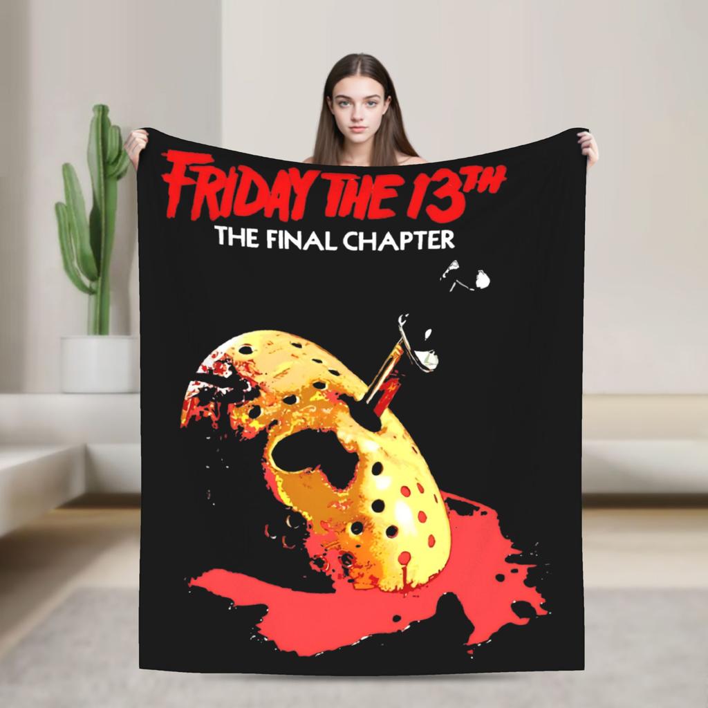 Friday Jason Voorhees 13th Blanket Horror Scary Halloween Flannel Funny Warm Throw Blanket for Bed Sofa Spring/Autumn Office