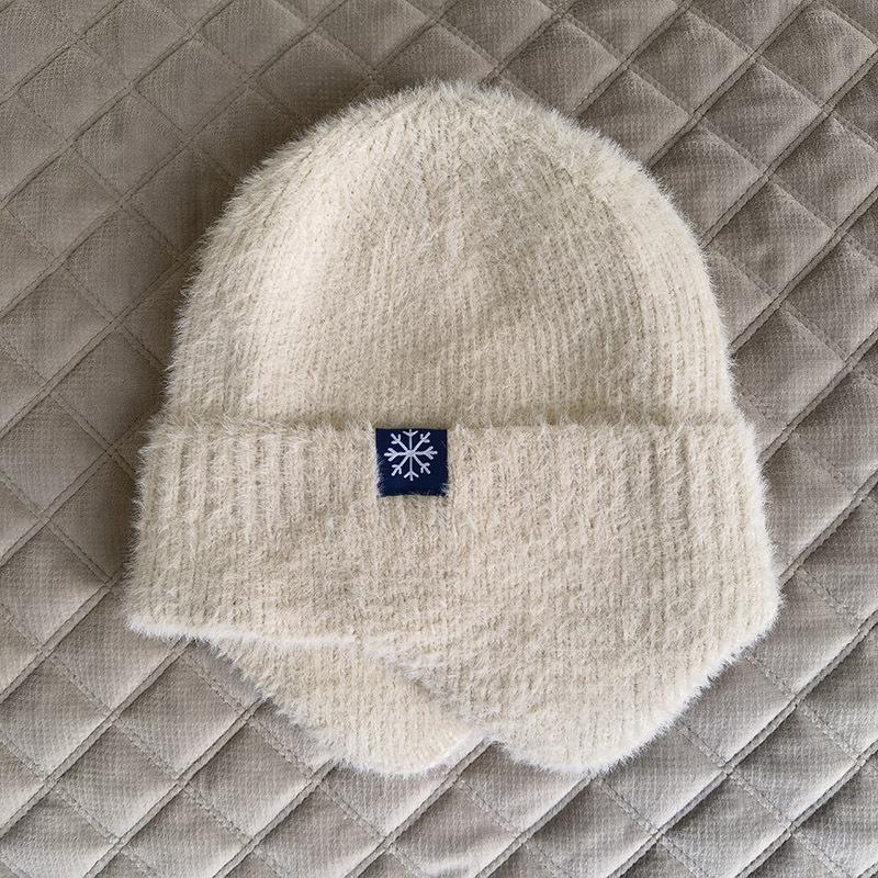 Outdoor warm knitted hats, winter wool earmuffs, men's and women's autumn and winter hats, stretch thick windproof hats, cycling hats