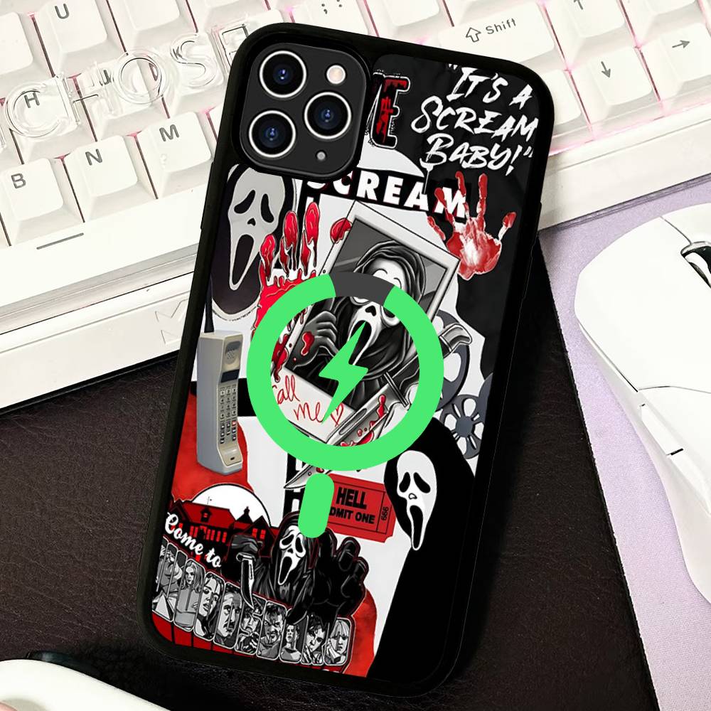 Horor S-scream Dead Phone Case For IPhone 16 15 14 13 12 11 17 Pro Max Plus Magnetic Wireless Cover