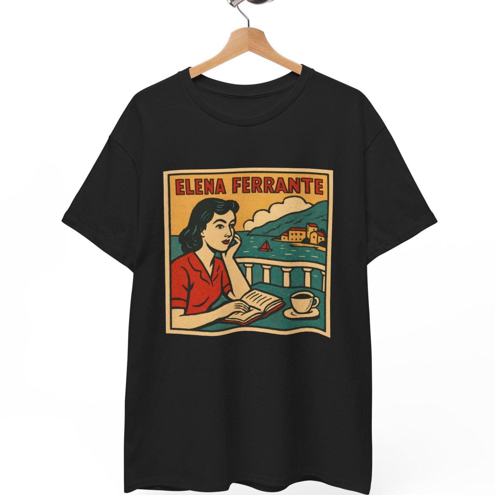 Elena Ferrante T-Shirt: Retro Comic Graphic Tee, Feminist Literature 2XL