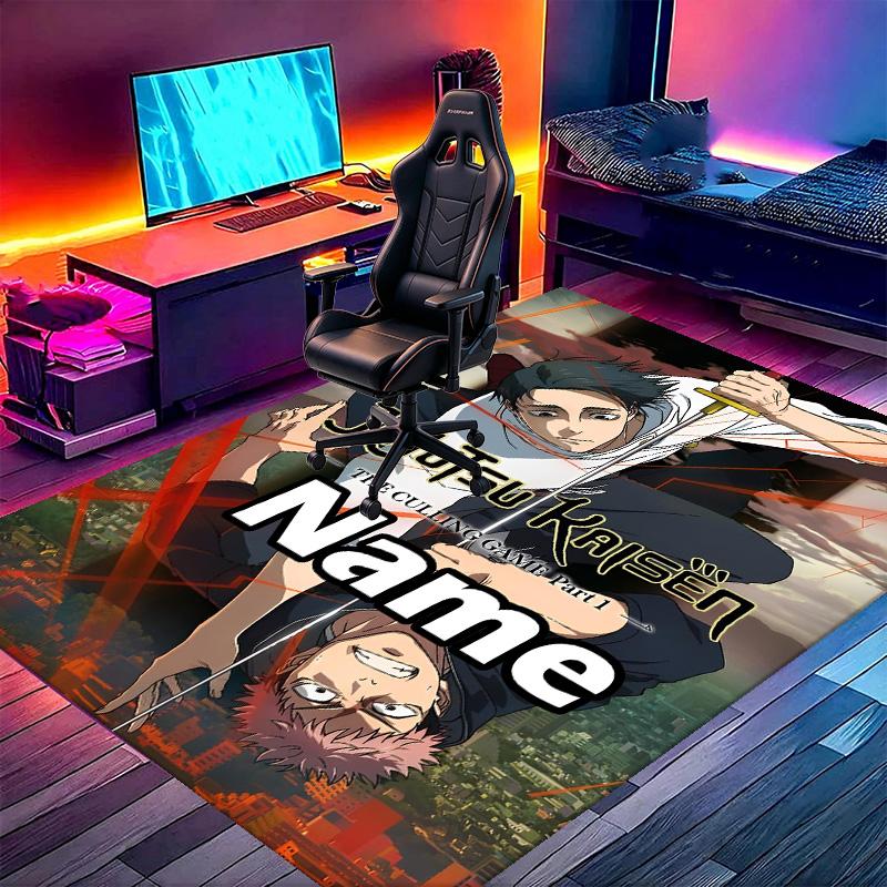 Custom Name Personalized Jujutsu Kaisen Print Carpet, Versatile Home Decor Rug, for Playroom, Apartment, Balcony, Entryway, Hallway Gift