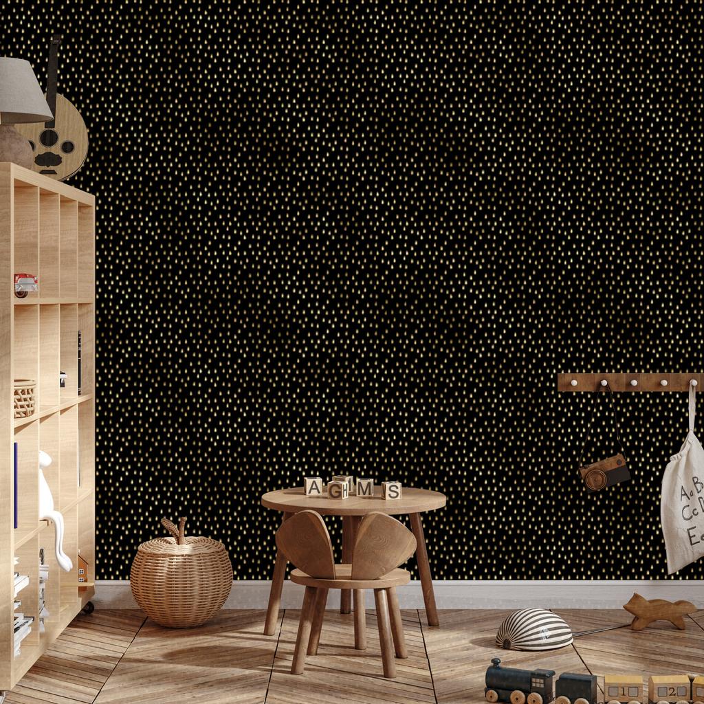 Black and Gold Tropical Black Wallpaper for Living Room and Bedroom 50x1000