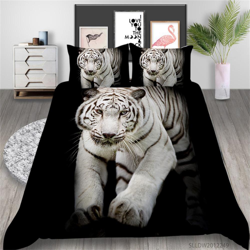 2023 w nowym stylu pościel garnitur 3D nadruk tygrysa kapa na kołdrę wzór lwa tekstylia domowe dzieci pojedynczy rozmiar poszewka na pierzynę poszewka na poduszkę