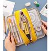 Angoo Astuccio per penne a doppia faccia Astuccio per matite Speciale Macaron Colore Doppia tasca in tela Custodia per cancelleria Viaggio scolastico A6899