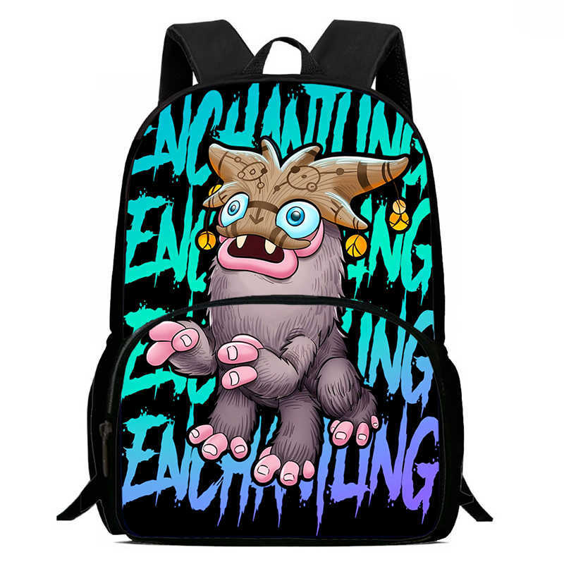 Zaino Anime Periferico My Singing Monster Borse Scolastiche da Uomo e da Donna