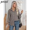 Women's Fashion Casual POLO Neck  Long Sleeve Blouses & Shirts