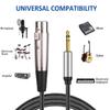 Nylon Braideds 3Pin Female to 6.35mm Stereo Sound Cable with Gold Plateds Connectors for Clear Signal Transmission
