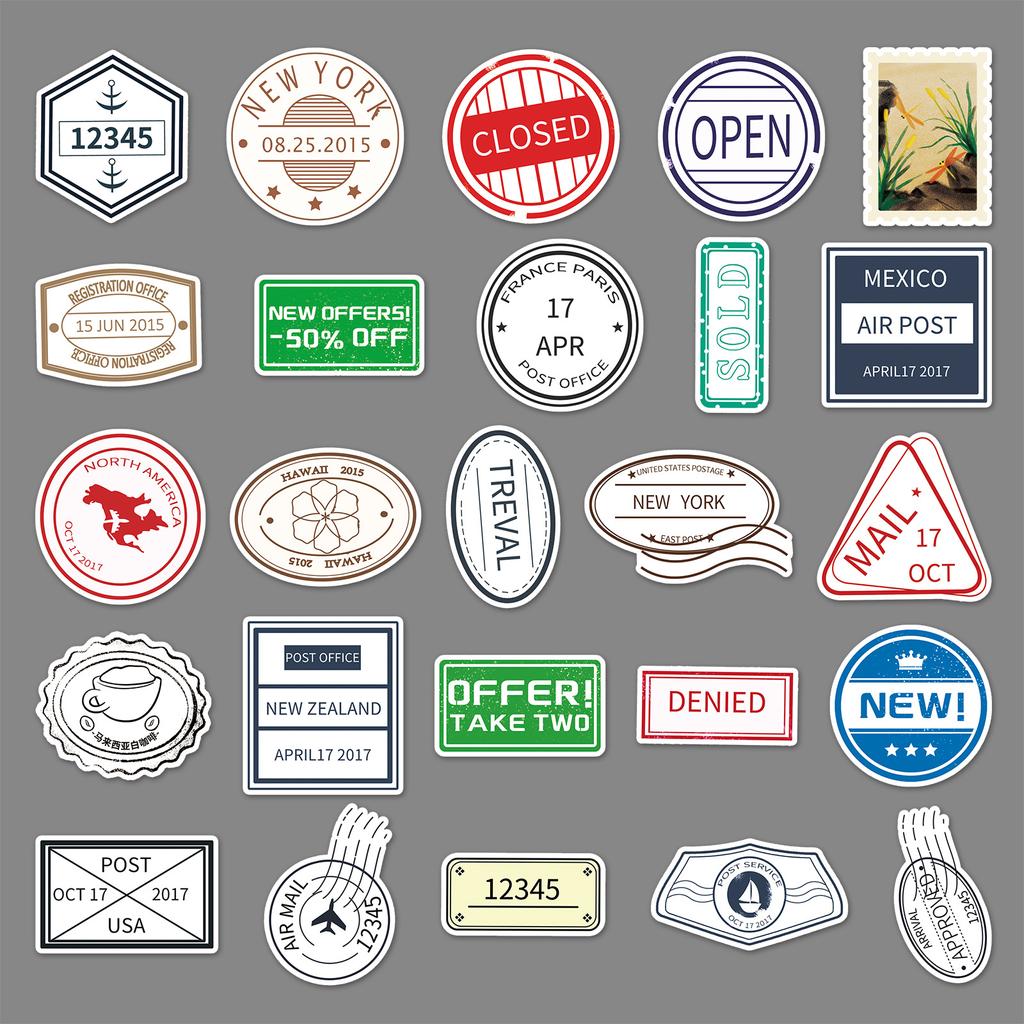 116 Stempel Krähe Aufkleber personalisiert grenzüberschreitend Retro Reiseaufkleber DIY Skateboard Gepäck Aufkleber wasserdicht