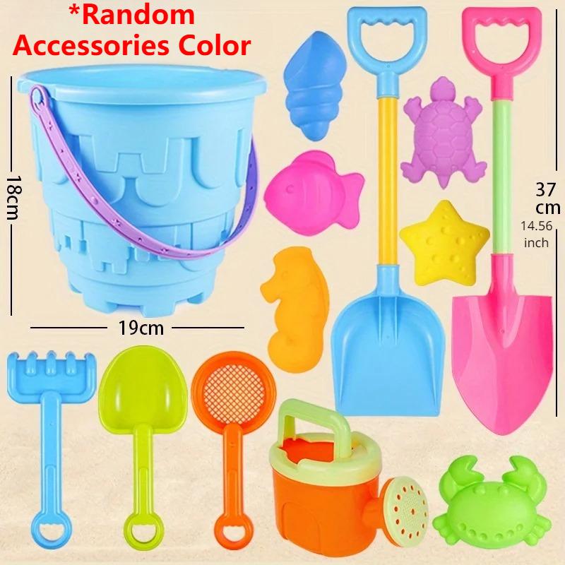 Beach Toys Set for Kids Toddlers Girls Sandcastle Sand Bucket Shovels Animal Sand Molds Travel Sand Toys for Beach Sandbox Toys