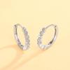 Flower Halo Stone Lined Huggie Hoop Earrings Elegant Sparkling Daily Wear Women Jewelry