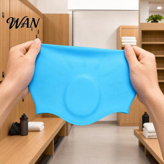 Silicone Swim Cap Adults Swimming Cap, Waterproof Non-slip Elastic Pool Hat, Men Tear Resistant Women Ear Protection Bathing for Short Long