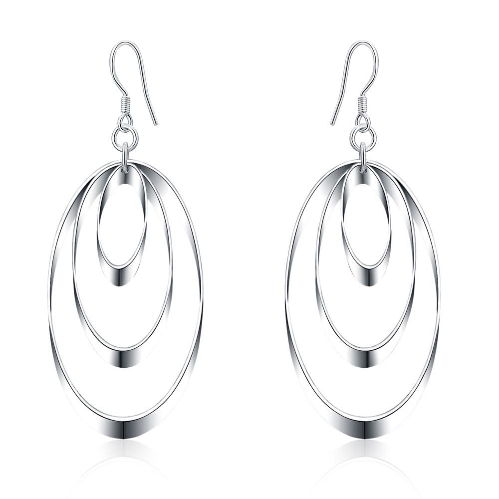 

Exquisite Silver-Plated Retro Korean Style Three Circle Dangle Earrings E180