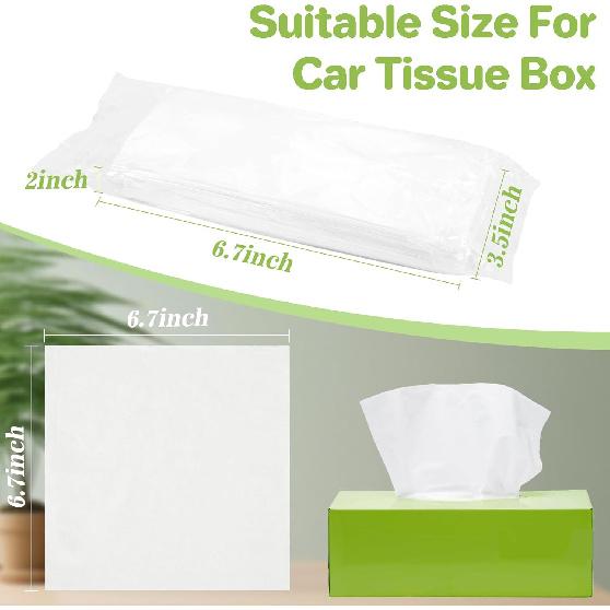 4 Packs 200 Car Tissues - Car Tissue Refill 3-Ply 50 Sheets Fit For Visor Napk Holder Long-Lasting Travel Ultra-Soft And Smooth Gift For Vehicle