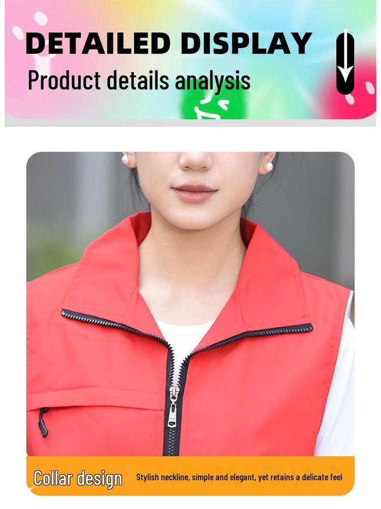 Gilet da Volontario Riflettente Multitasche con Logo Personalizzato per Attività Estive
