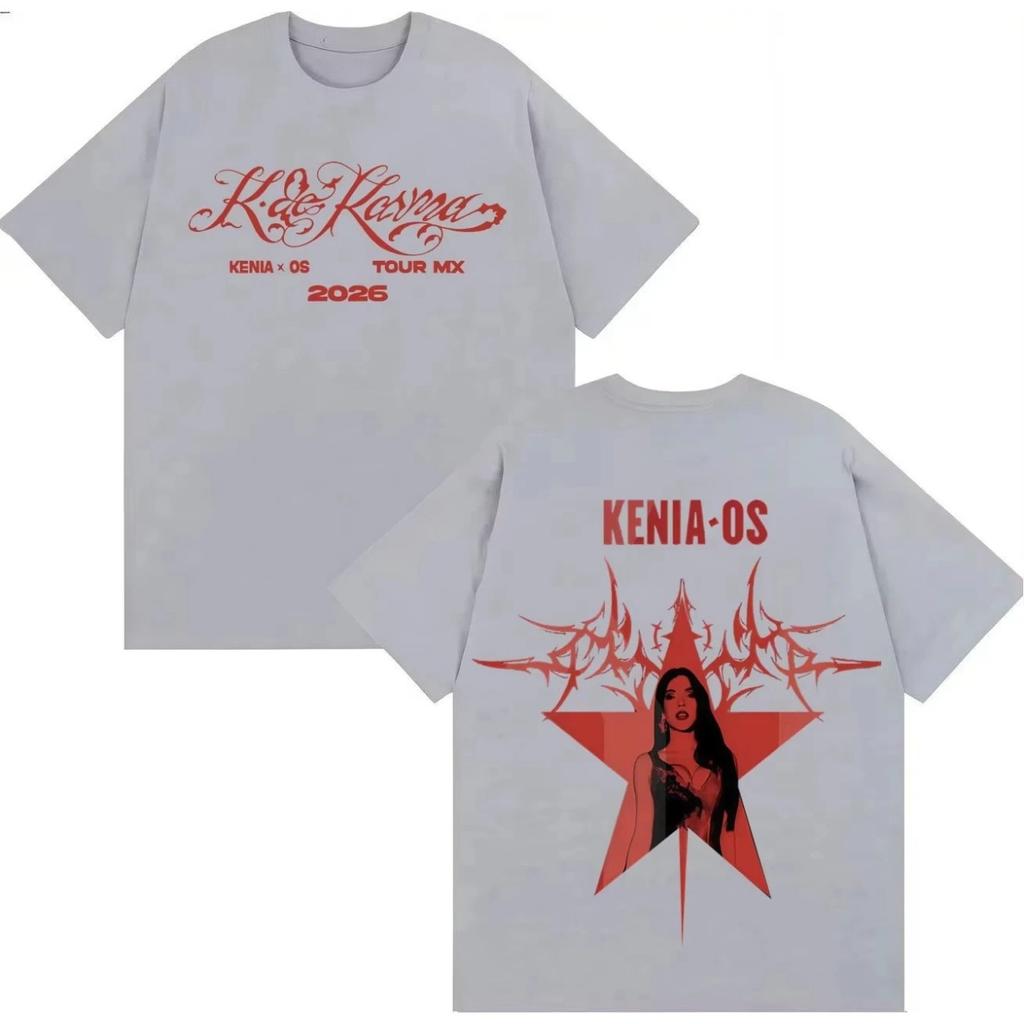 Singer Kenia Os 2026 New Album Merch Tshrits Men Women Hip Hop Tee Fans Casual Fashion Comfort Gothic Clothes Streetwear